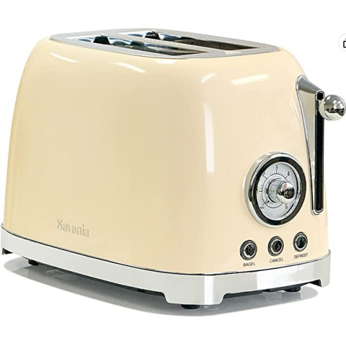 Savania 2-slice vintage toaster in stainless steel